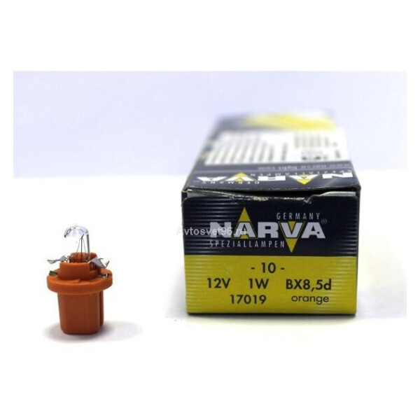 

Автолампа ук. NARVA 17019 12V 1,0W BX8,5D ORANGE