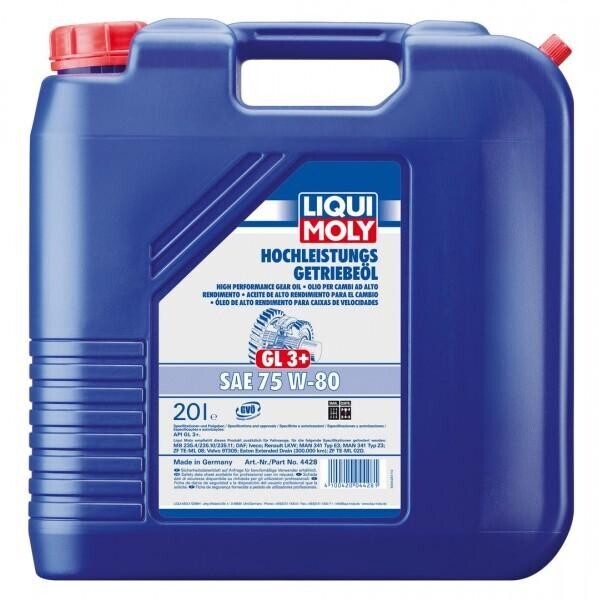 

Трансмиссионное масло Liqui Moly Hochleistungs-Getriebeol 75W-80 GL3+ 20л