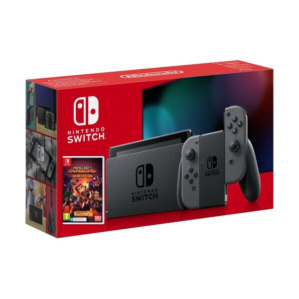 

Nintendo Switch Gray (Upgraded version) + Игра Minecraft Dungeons: Hero Edition (русская версия)