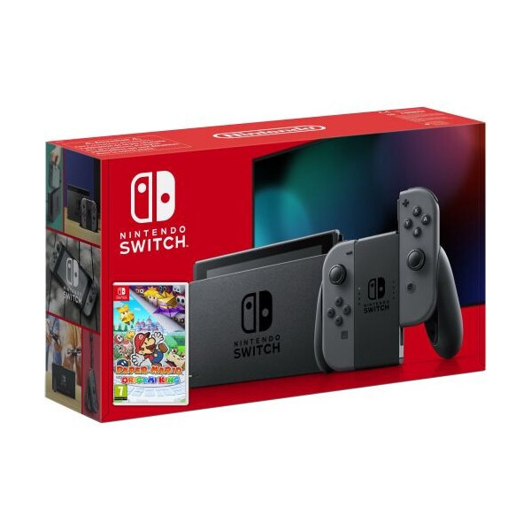 

Nintendo Switch Gray (Upgraded version) + Игра Paper Mario: The Origami King