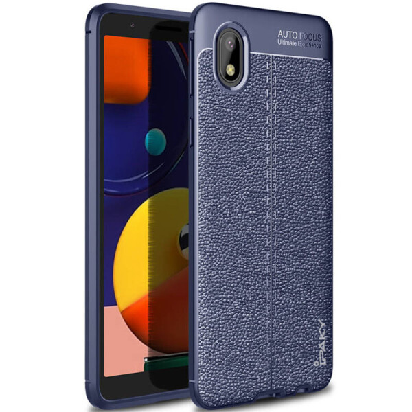 

TPU чехол iPaky Litchi Series для Samsung Galaxy A01 Core (Синий) (931631)
