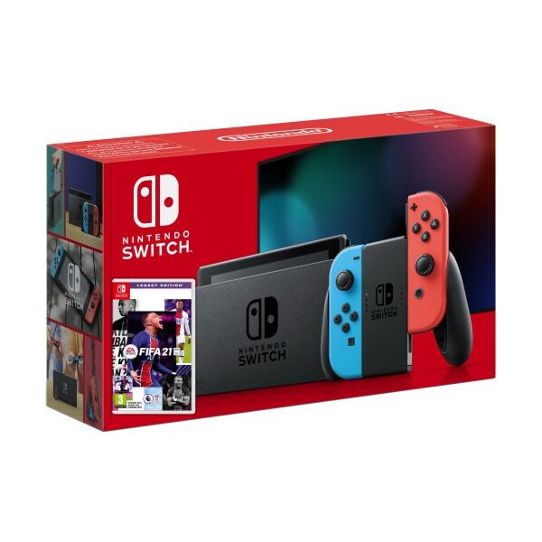 

Nintendo Switch Neon Blue-Red (Upgraded version) + Игра FIFA 21 Legacy Edition (русская версия)