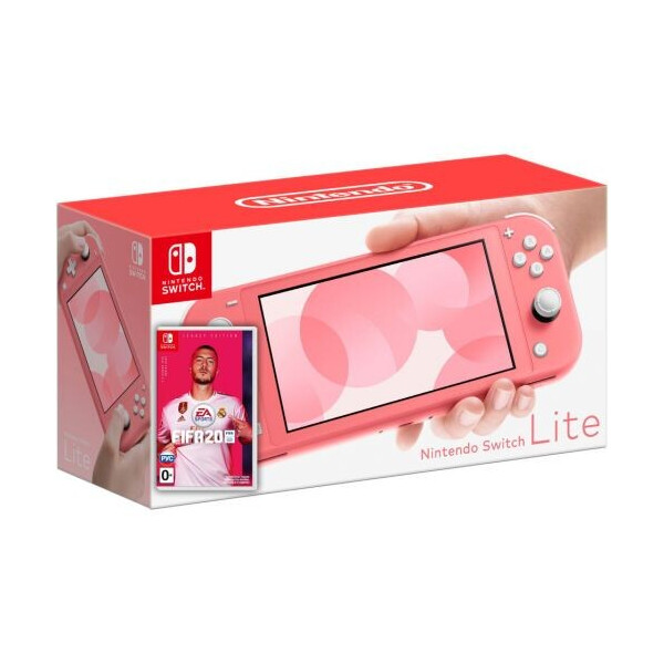 

Nintendo Switch Lite Coral + Игра FIFA 20 Legacy Edition (русская версия)
