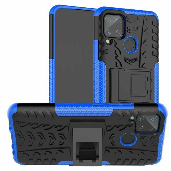 

Чехол Fiji Protect для Realme C11 противоударный бампер с подставкой синий