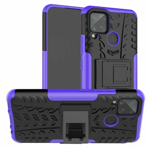 

Чехол Fiji Protect для Realme C11 противоударный бампер с подставкой фиолетовый
