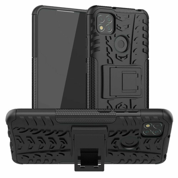

Чехол Fiji Protect для Xiaomi Redmi 9C противоударный бампер с подставкой черный