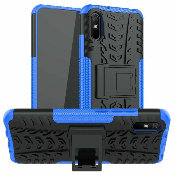

Чехол Fiji Protect для Xiaomi Redmi 9A противоударный бампер с подставкой синий