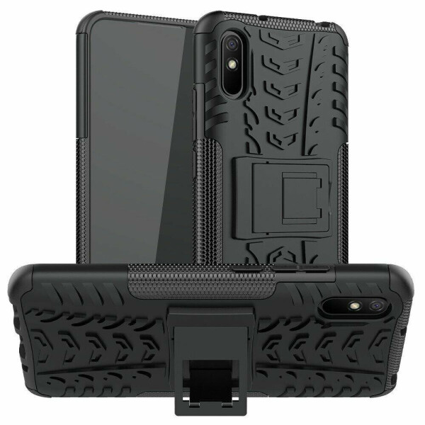 

Чехол Fiji Protect для Xiaomi Redmi 9A противоударный бампер с подставкой черный