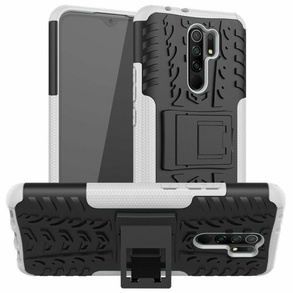 

Чехол Fiji Protect для Xiaomi Redmi 9 противоударный бампер с подставкой белый