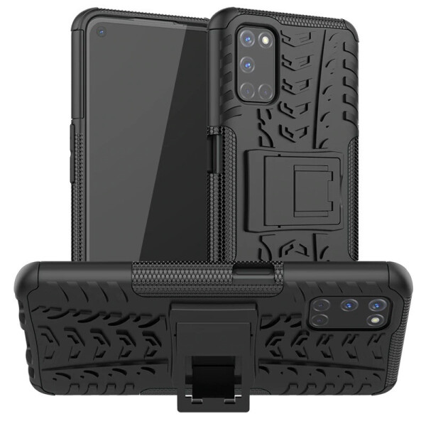 

Чехол Fiji Protect для Oppo A72 противоударный бампер с подставкой черный