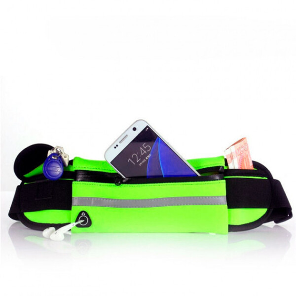 

Сумка для бега Спортивная сумка на пояс RunningBag Влагостойкая Green (361567)