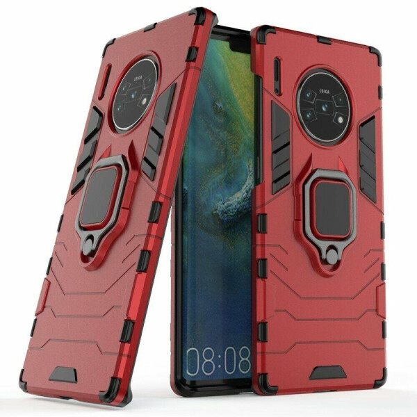 

Чехол Fiji Ring для Huawei Mate 30 Pro бронированный бампер с кольцом красный