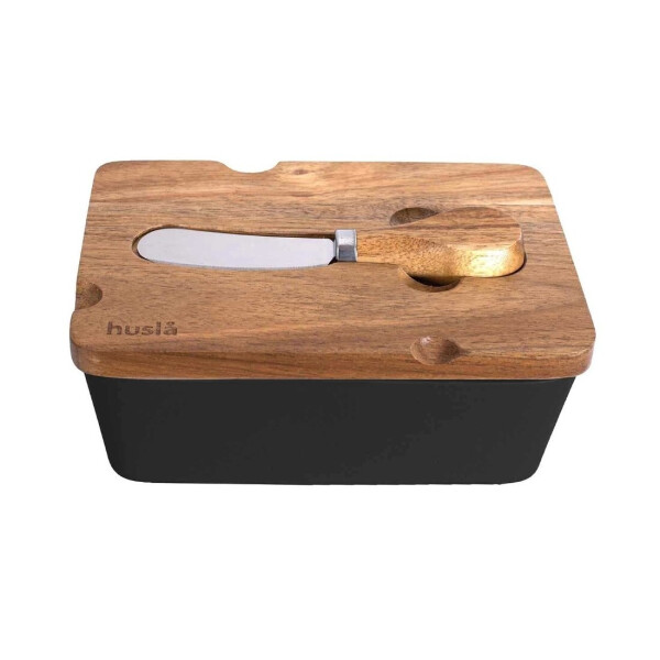 

Масленка Husla Hygge Black + нож (73977)