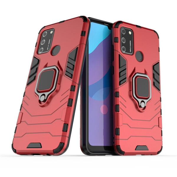 

Чехол Fiji Ring для Honor Play 9A бронированный бампер с кольцом красный