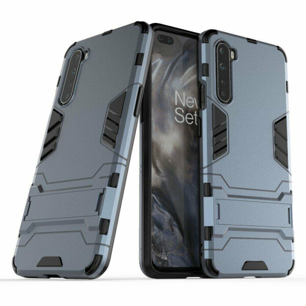 

Чехол Fiji Hybrid для OnePlus Nord бампер с подставкой темно-синий