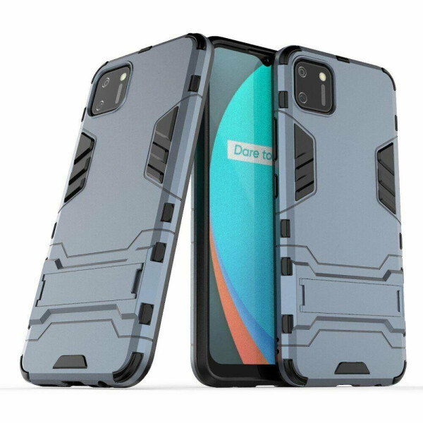 

Чехол Fiji Hybrid для Realme C11 бампер с подставкой темно-синий