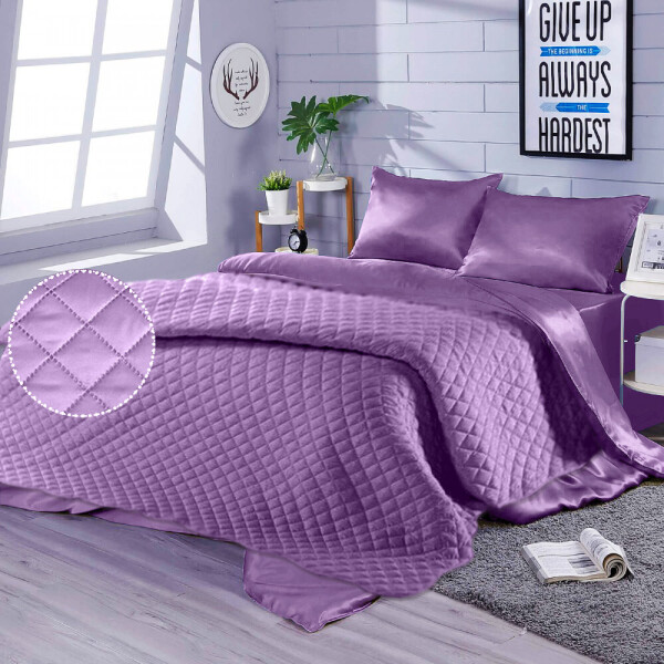 

Постельное белье полуторное 145х210 с покрывалом Zastelli Orchid шелк лиловый 160*220см