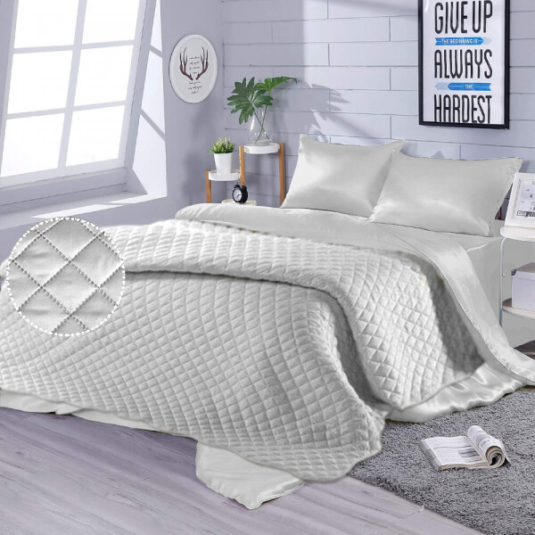 

Постельное белье евро 200х220 с покрывалом Zastelli Orchid шелк белый 210*240см