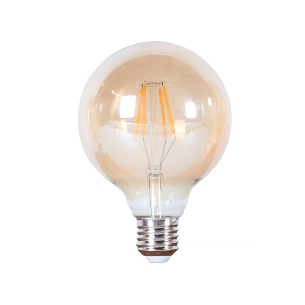 

LED лампа Эдисона G95 6W 2700 жёлтое стекло диммируемая