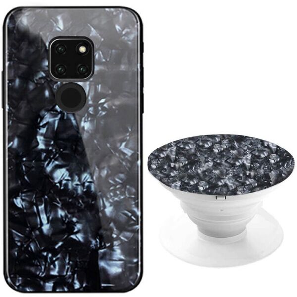 

TPU+Glass чехол Shell с круглой подставкой для Huawei Mate 20 Черный (is_00000027548_4)