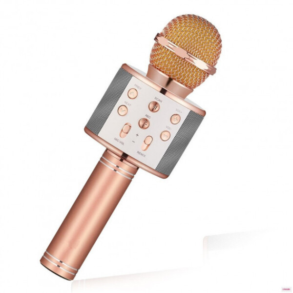Акція на Беспроводной микрофон караоке EASY WS858 с чехлом Original Pink (202K) від Allo UA