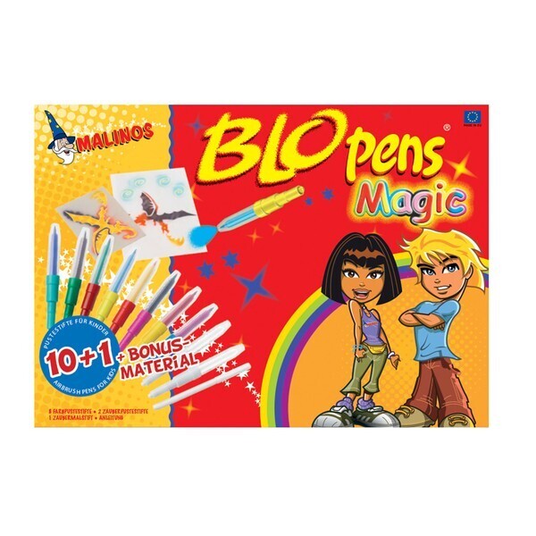 

Фломастеры-аэрографы MALINOS BLOpens Magic волшебные 10 (8+2+1) шт, Германия