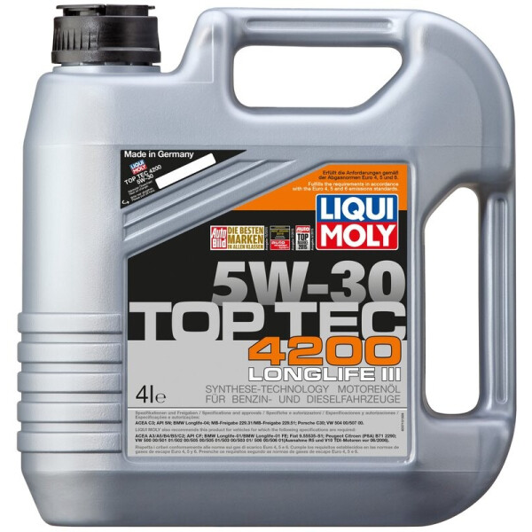 

Liqui Moly Top Tec 4200 5W-30 (VW Audi) Моторное масло, 4 л