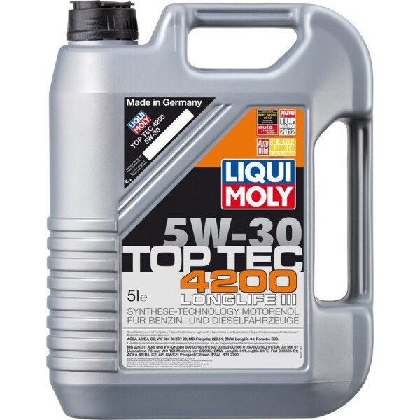 

Liqui Moly Top Tec 4200 5W-30 (VW Audi) Моторное масло, 5 л АКЦИЯ