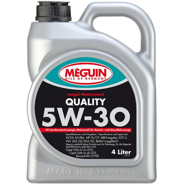 

Meguin Quality 5W-30 синтетическое моторное масло, 4 л