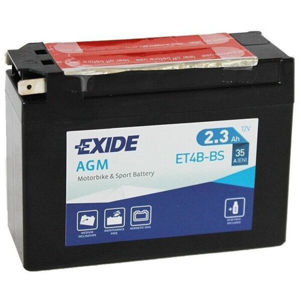

Автомобильный аккумулятор Exide Bike AGM 2,3 Ah 12 V 35 A (-+, R)