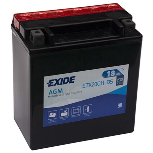 

Автомобильный аккумулятор Exide Bike AGM 18 Ah 12 V 230 A (+-, L)