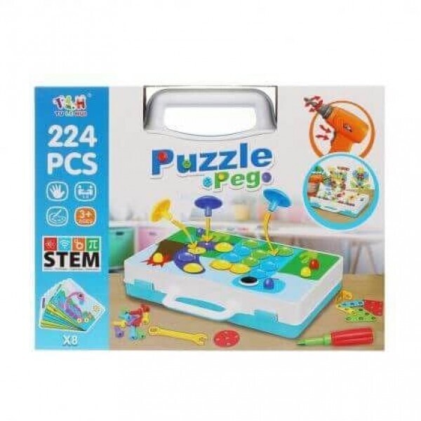 

Конструктор-мозаика Puzzle Peg с шуруповертом в чемодане 224 детали (34658)