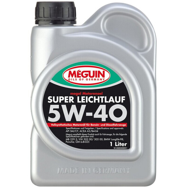 

Meguin Super Leichtlauf 5W-40 синтетическое моторное масло, 1 л