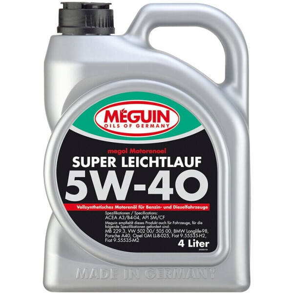 

Meguin Super Leichtlauf 5W-40 синтетическое моторное масло, 4 л