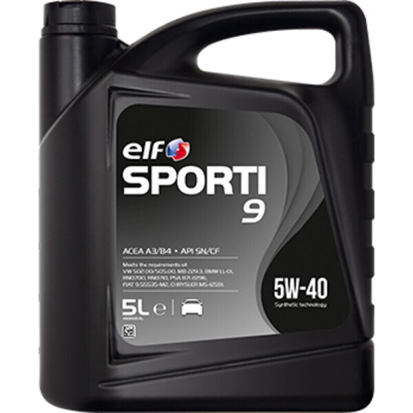 

ELF Sporti 9 5W-40 Моторное масло, 5 л