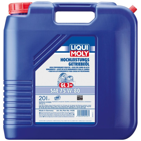 

Liqui Moly Hochleistungs-Getriebeoil 75W-80 GL-3+ Трансмиссионное масло, 20 л
