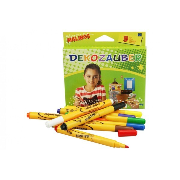 

Фломастеры MALINOS Dekozauber для декорирования нестираемые 9 (8+1) шт, Германия