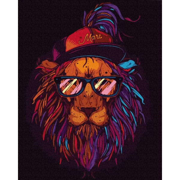 

Картина по номерам. Rainbow ArtЛев-хипстер GX35863-RA
