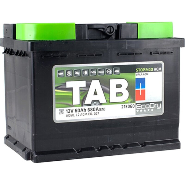 

TAB AGM Stop&Go 60 Ah 680 A аккумулятор (-+, R)
