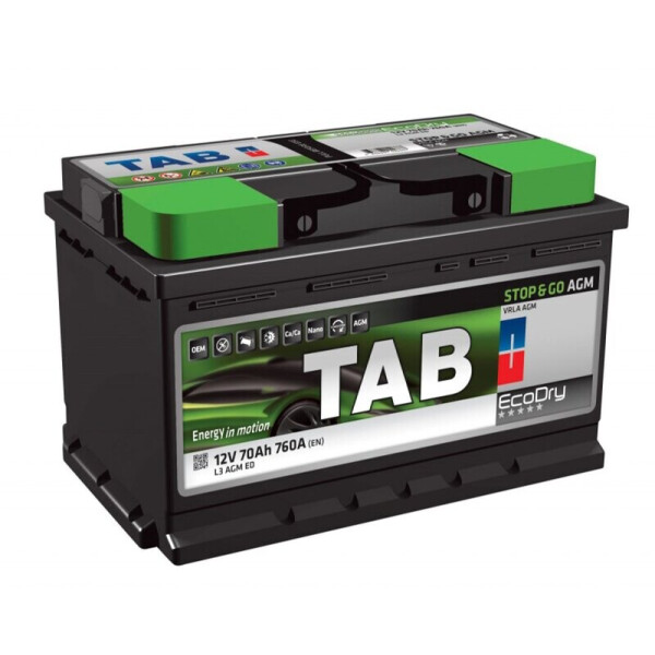 

TAB AGM Stop&Go 70 Ah 760 A аккумулятор (-+, R)