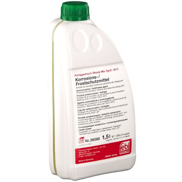 

Febi Bilstein 26580 Antifreeze (G11) антифриз желто-зеленый, 1,5 л