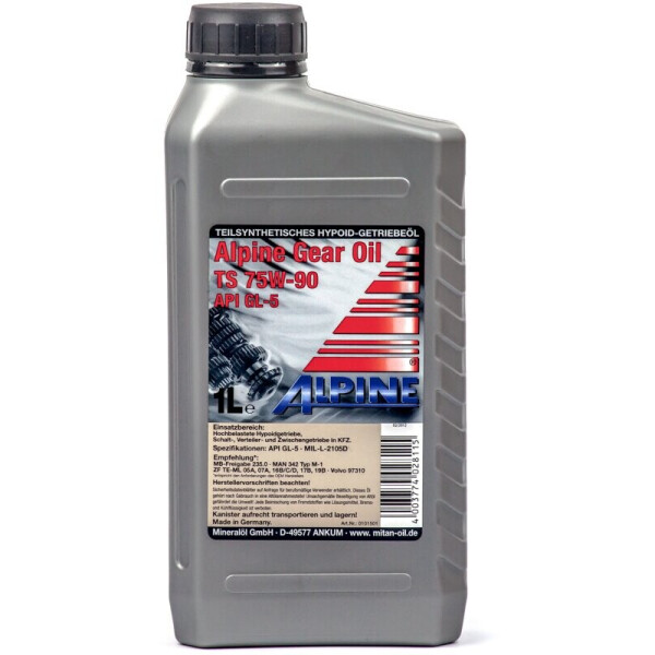 

Alpine Gear Oil TS 75W-90 API GL-5 трансмиссионное масло, 1 л