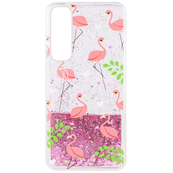 

TPU чехол с переливающимися блестками для Xiaomi Mi Note 10 Lite Фламинго (151390)