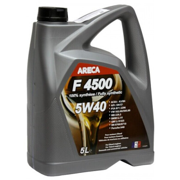 

Areca F4500 Essence 5W-40 синтетическое моторное масло, 5 л