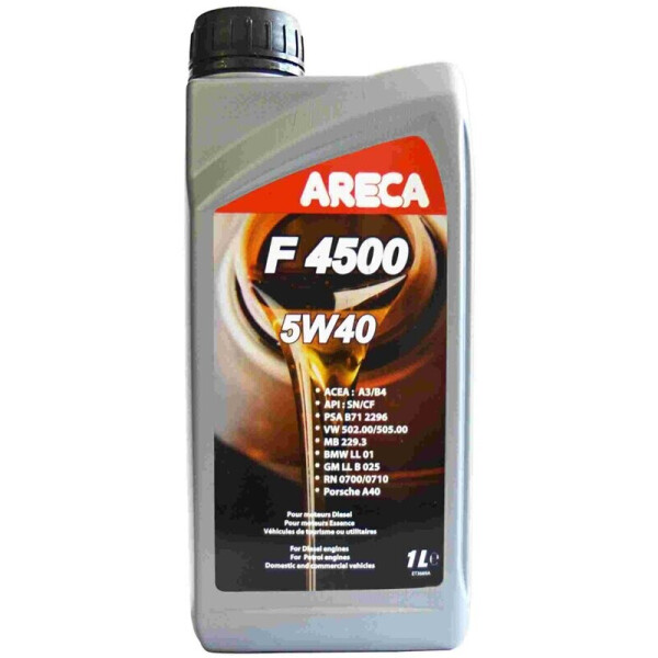 

Areca F4500 Essence 5W-40 синтетическое моторное масло, 1 л
