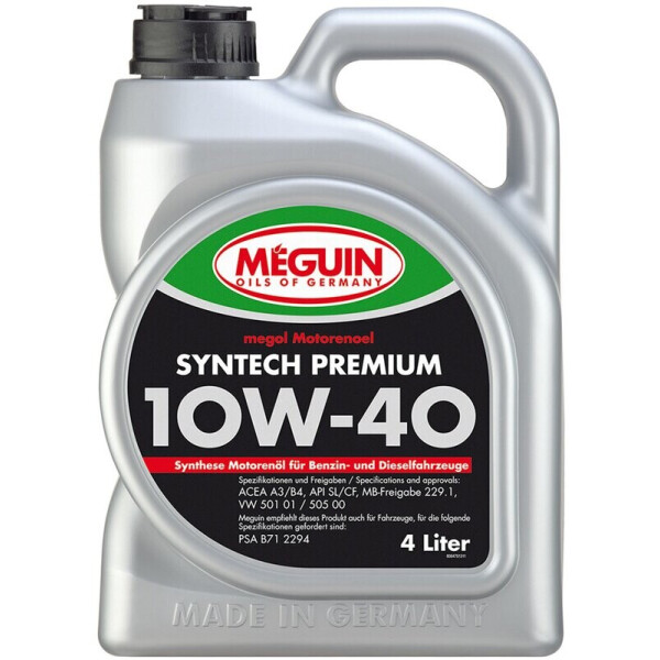

Meguin Syntech Premium 10W-40 полусинтетическое моторное масло, 4 л