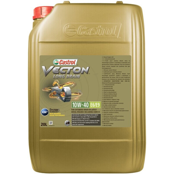 

Castrol Vecton Long Drain 10W-40 E6/E9 дизельное моторное масло, 20 л