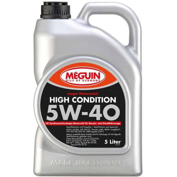 

Meguin High Condition 5W-40 синтетическое моторное масло, 5 л