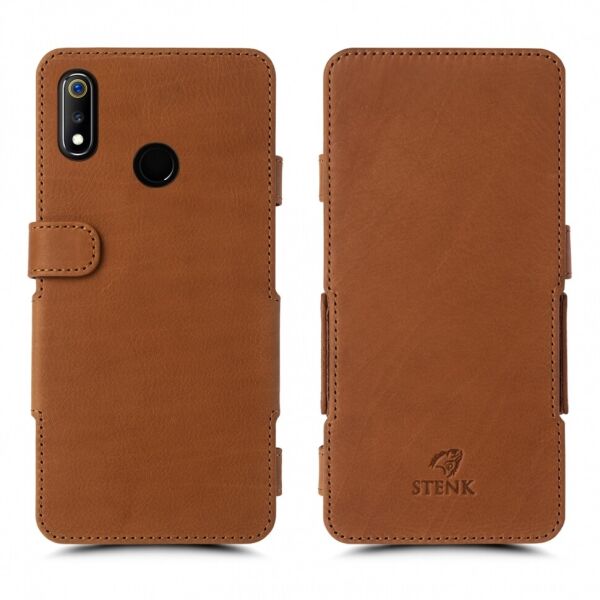 Чехол книжка Stenk Prime для Realme 3 Camel