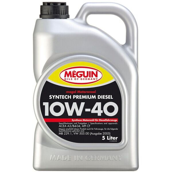 

Meguin Syntech Premium Diesel 10W-40 полусинтетическое моторное масло, 5 л